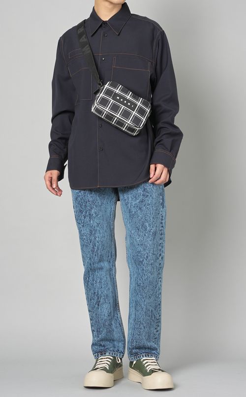 チェックナイロンカメラバック