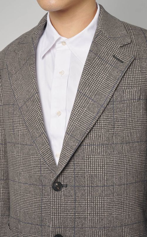 チェックプリントシングルジャケット