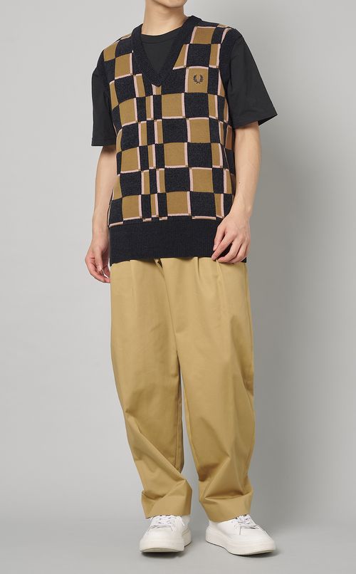 チェッカーボードニットベスト