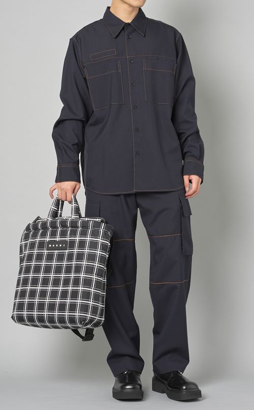 チェックナイロントート