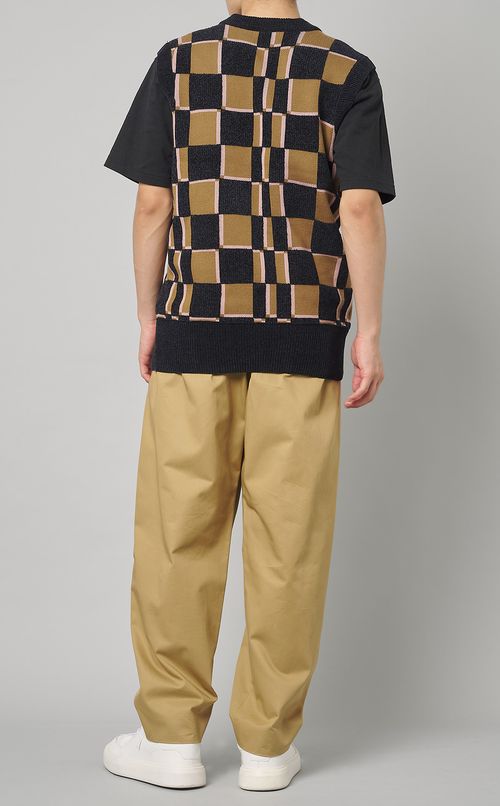 チェッカーボードニットベスト