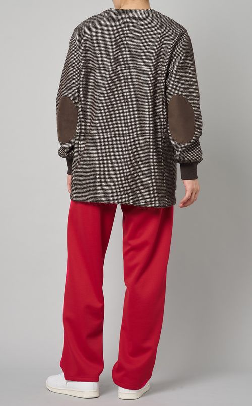 チドリ柄チェックノーカラージャケット