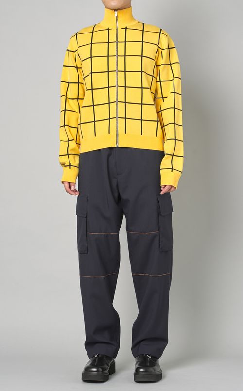 チェックヴィスコースニットジャケット