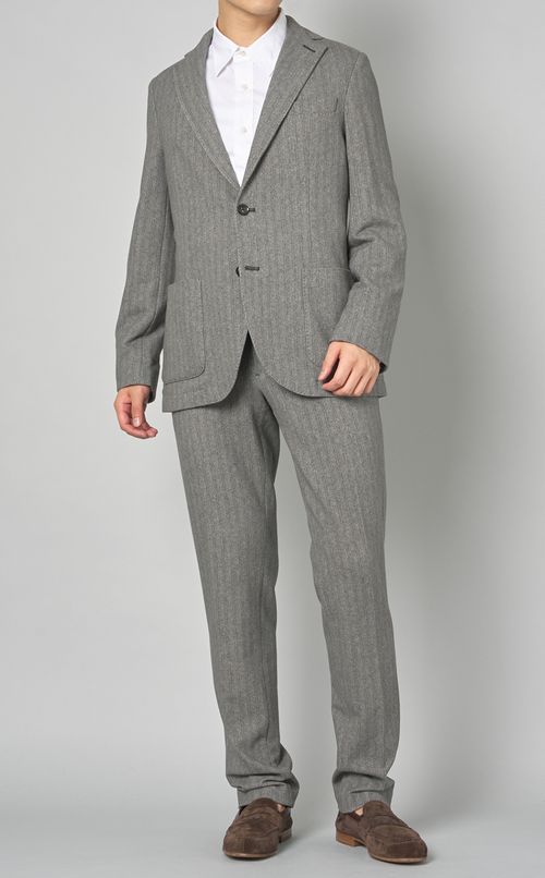 ヘリンボンプリントパンツ