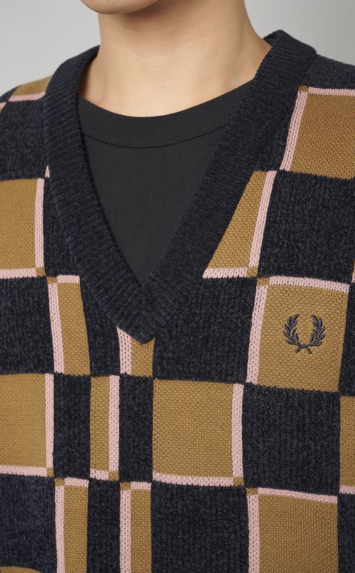 チェッカーボードニットベスト