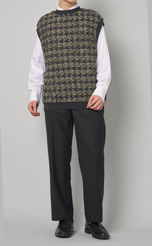 チェックツイードベスト