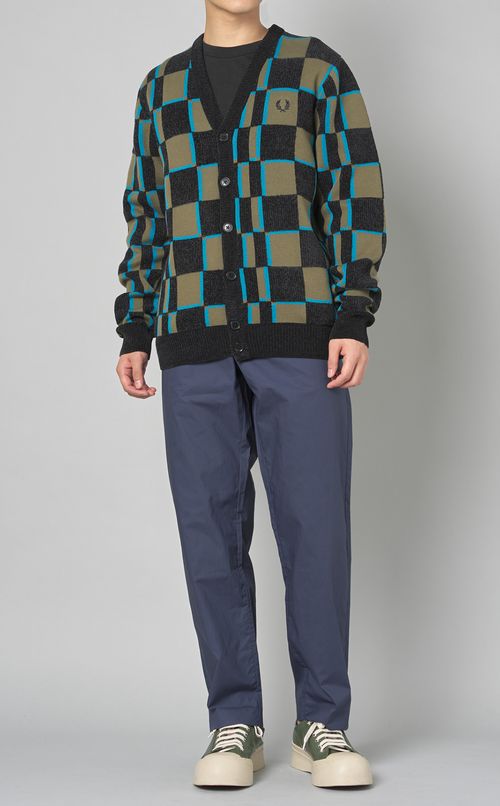 チェッカーボードニットカーディガン