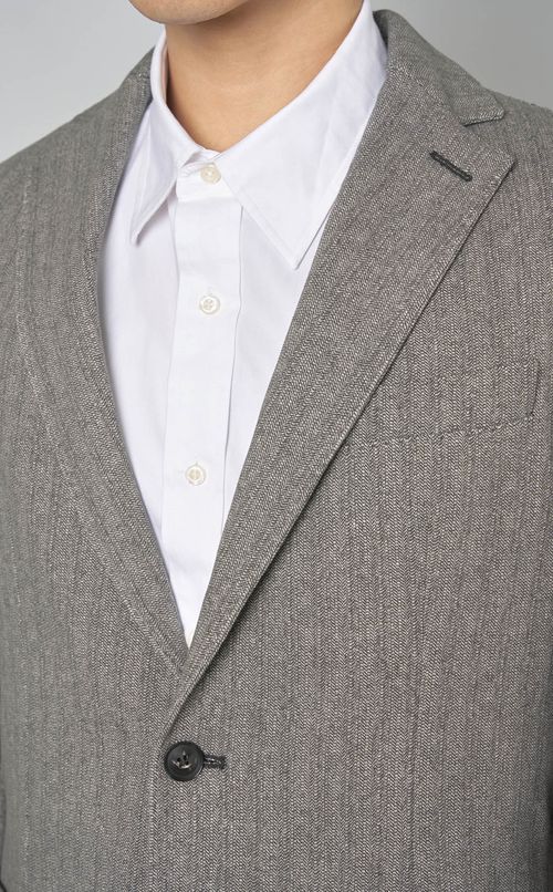 ヘリンボンプリントシングルジャケット