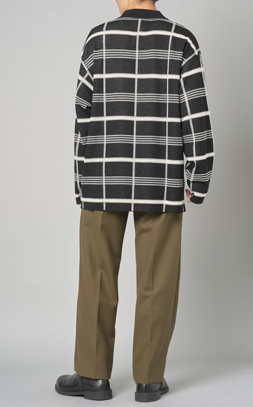 オープンカラーニットシャツ