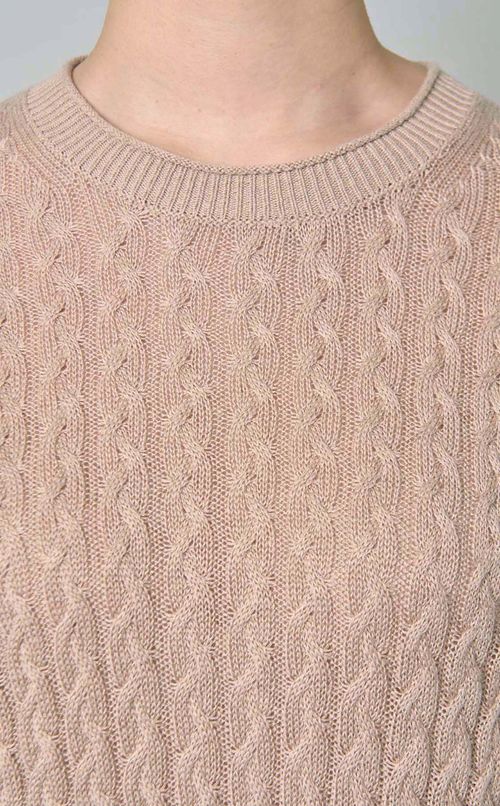 ケーブルクルーネックニットプルオーバー