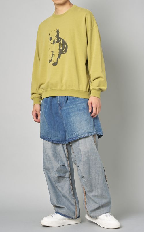 レイヤードデニムパンツ