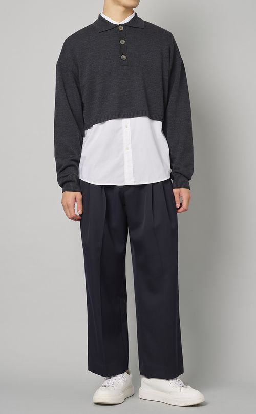 ショートニットポロシャツ