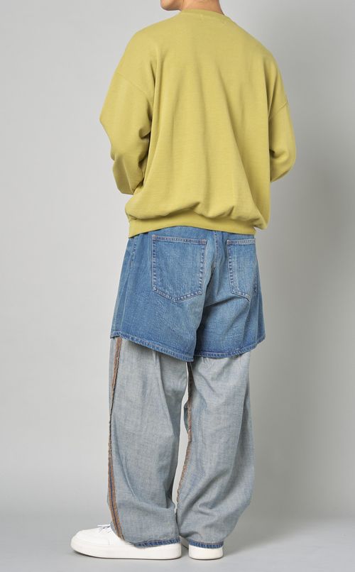 レイヤードデニムパンツ