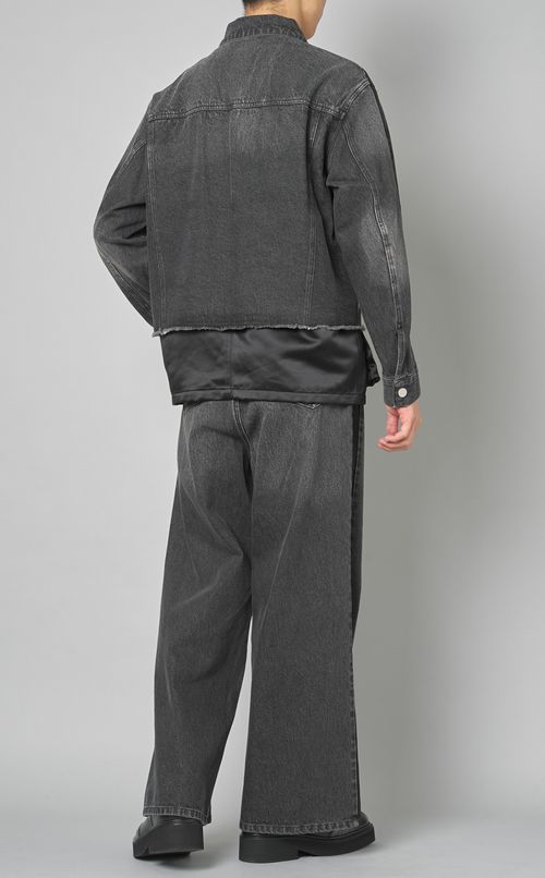 ドッキングデニムブルゾン