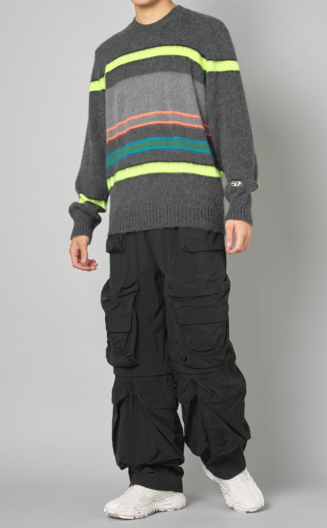新品 DIESEL リバーシブルニット ボーダー＆無地 セーター K-LUISS 