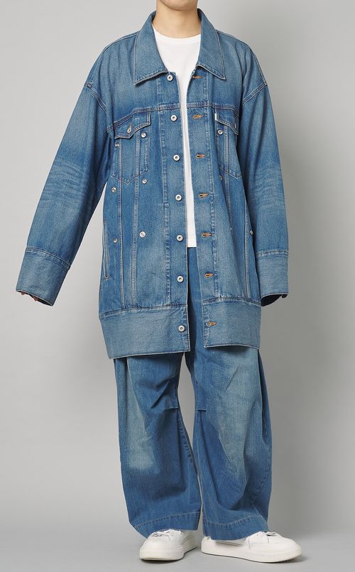 ワイドタックデニムパンツ