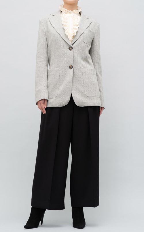 コットンヨークフリルシャツ