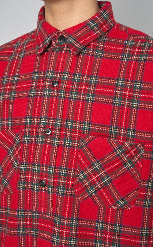 チェックプルオーバーシャツ