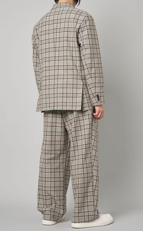 ストレッチプレイドダブルジャケット