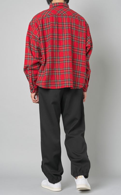 チェックプルオーバーシャツ