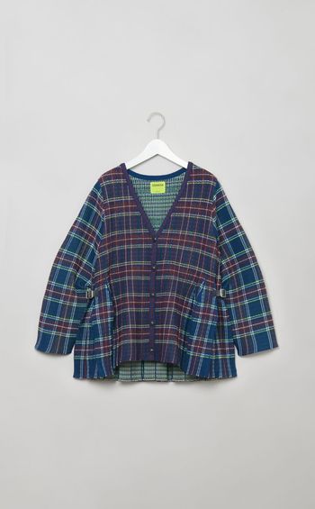 タータンチェックVネックカーディガン