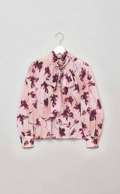 フラワープリントボリュームブラウス