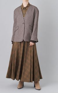 チェック切替ロングスリーブシャツ