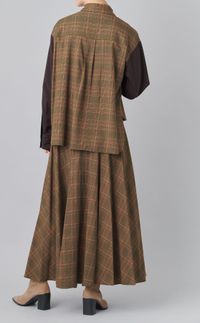 チェック切替ロングスリーブシャツ