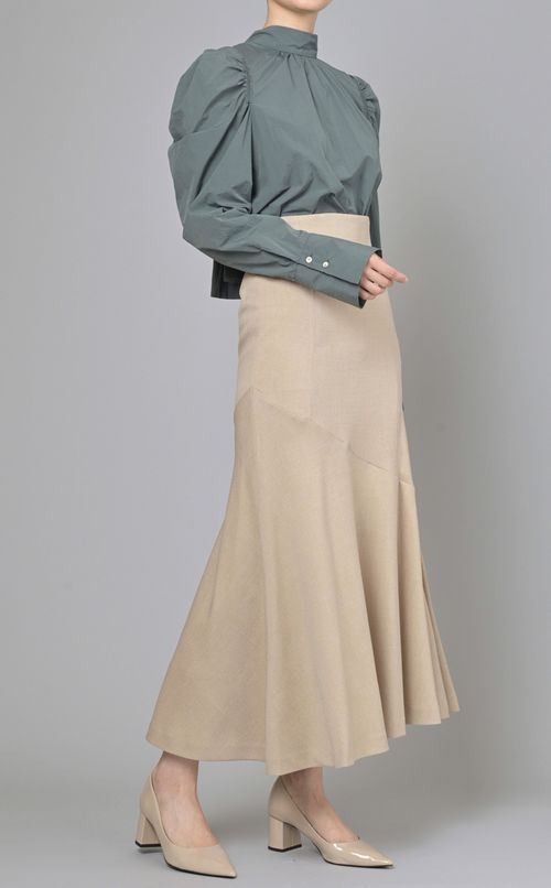 バックリボンパフブラウス