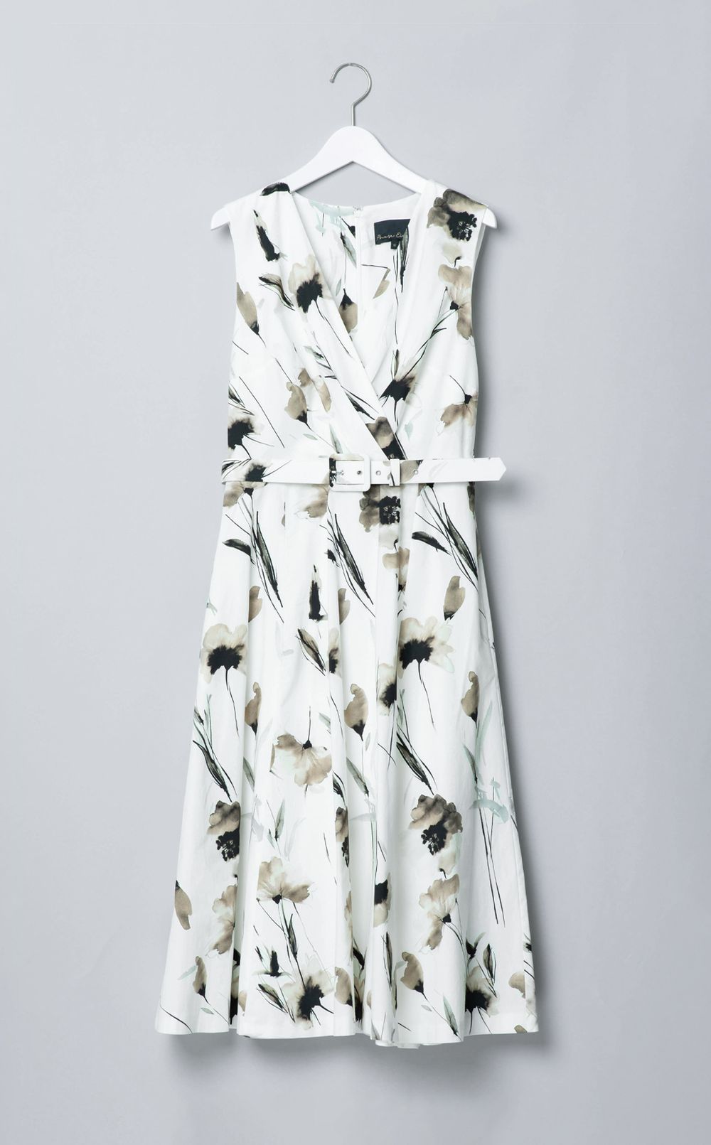 ベルト付フラワーワンピース