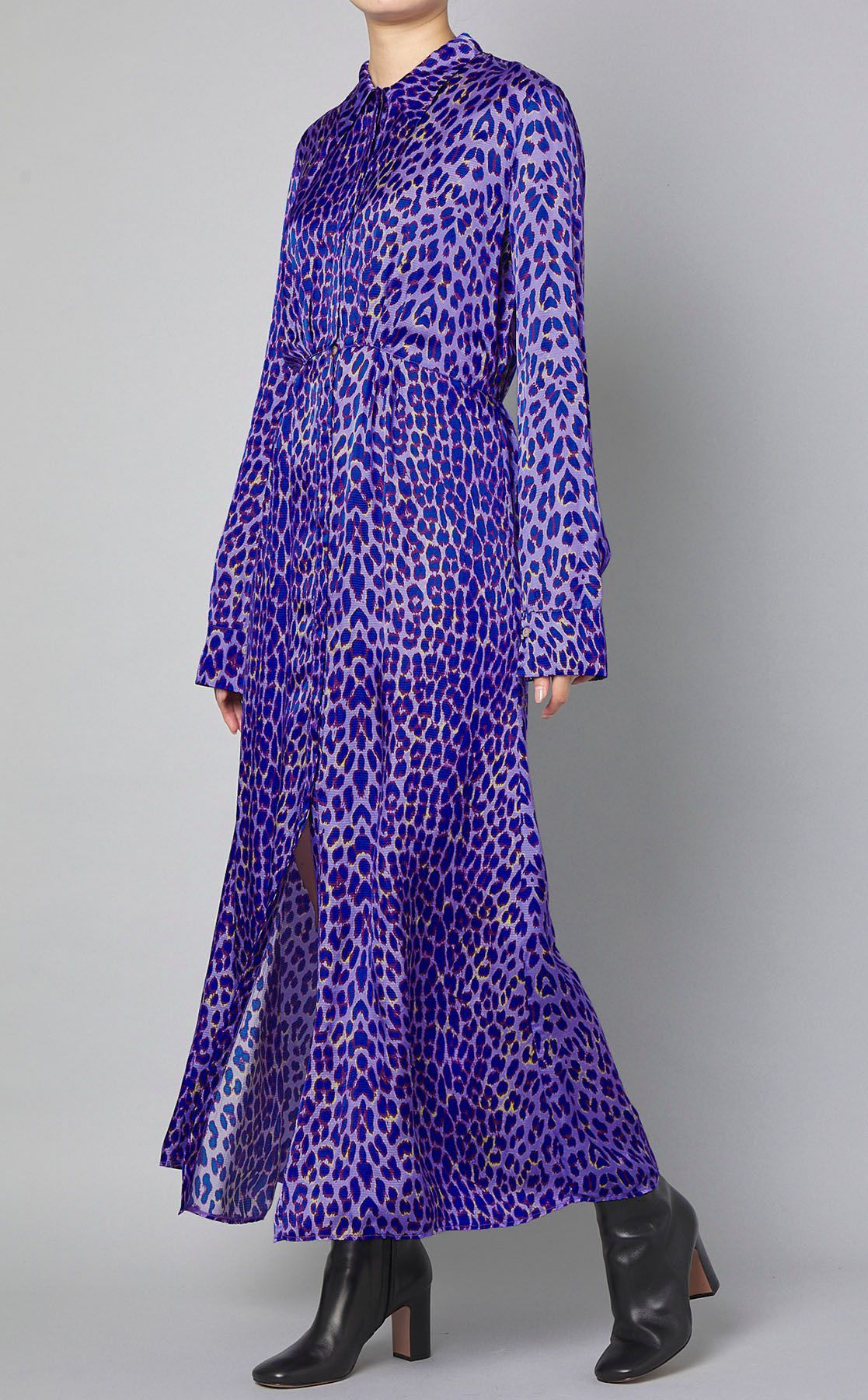 forte_forte｜レオパードプリントシャツワンピース