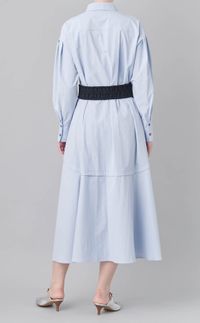 パールボタンベルトシャツワンピース