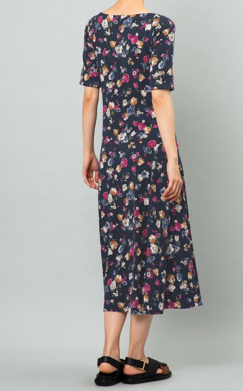 フラワープリントジャージーワンピース