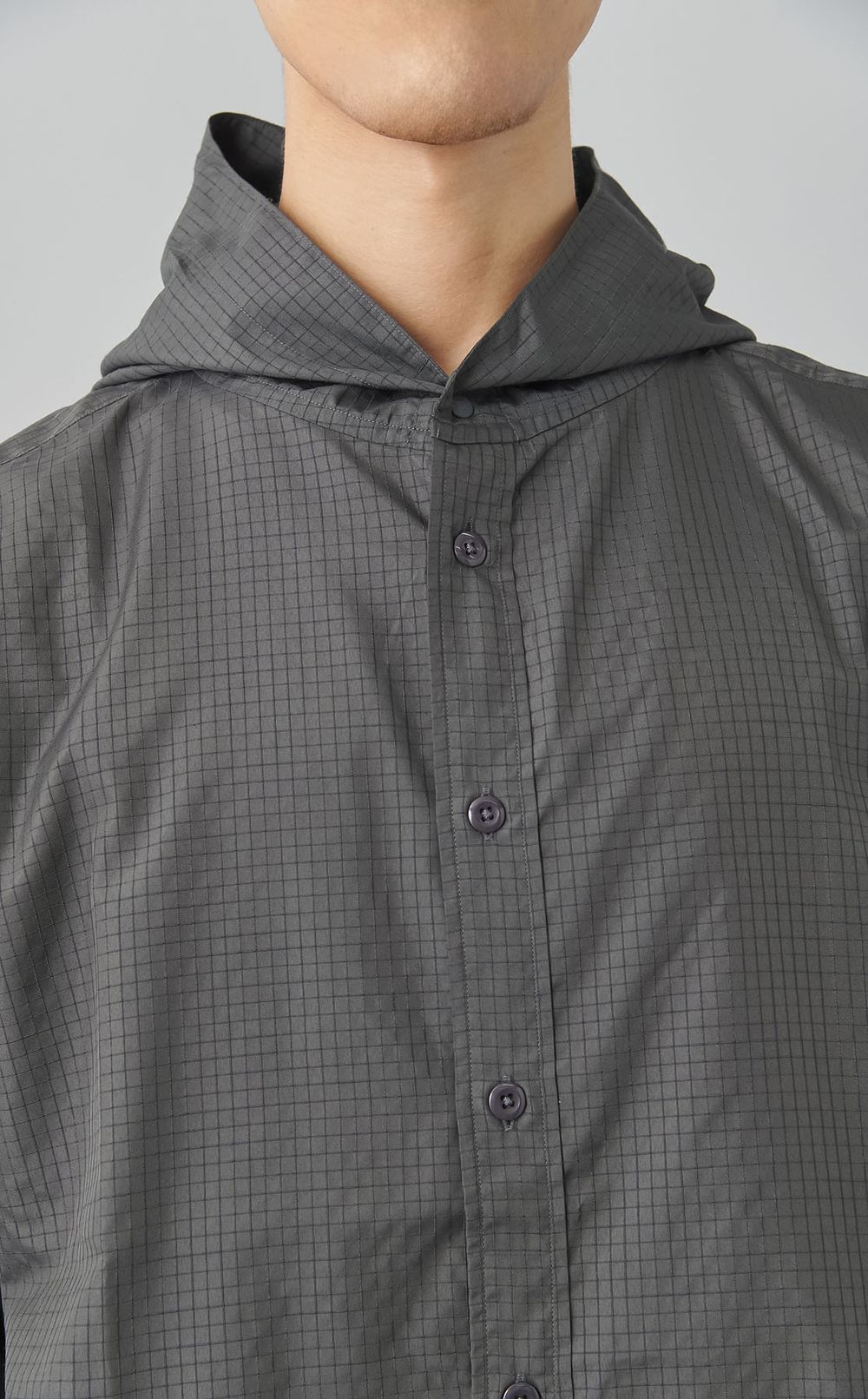 グラフチェックマウンテンフードシャツ