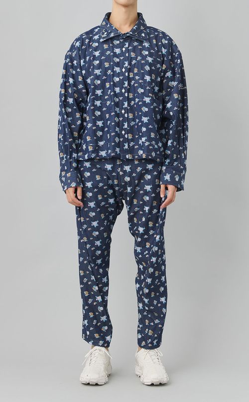 フラワープリントデニム