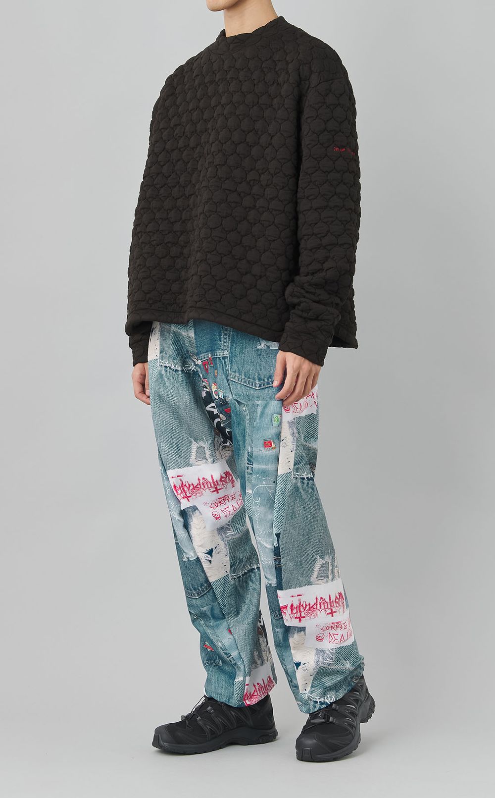 コラージュプリントパンツ