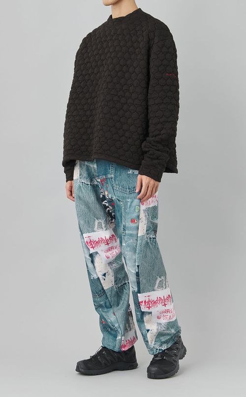 コラージュプリントパンツ