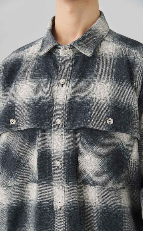 チェックダブルスリーブシャツ