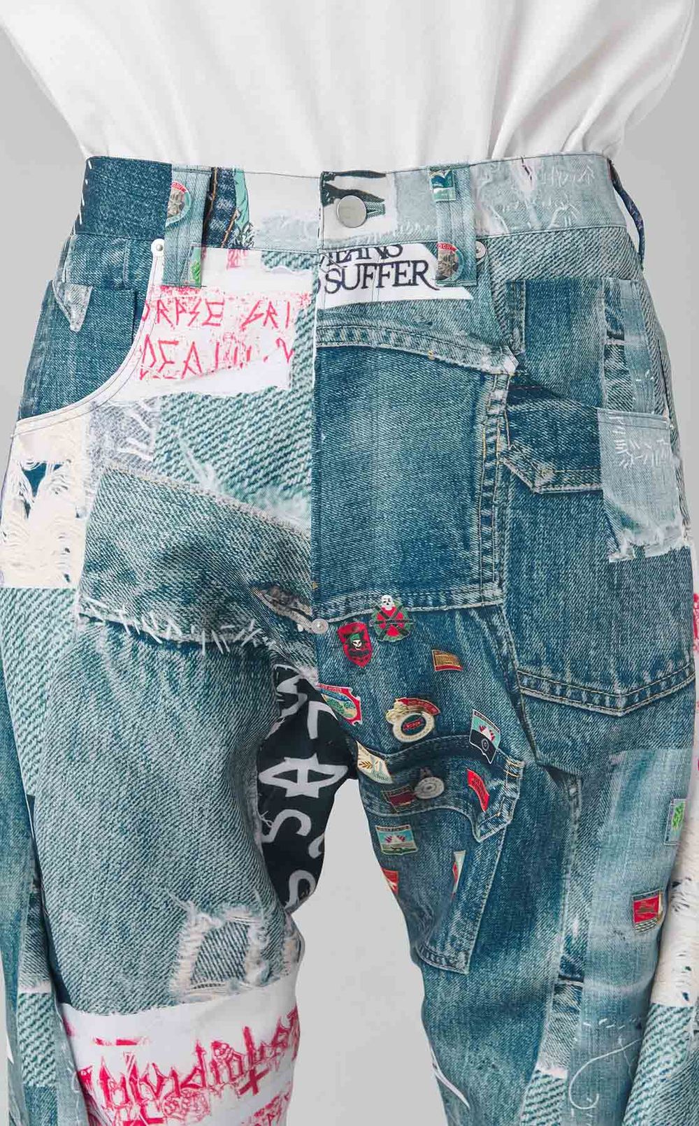 コラージュプリントパンツ