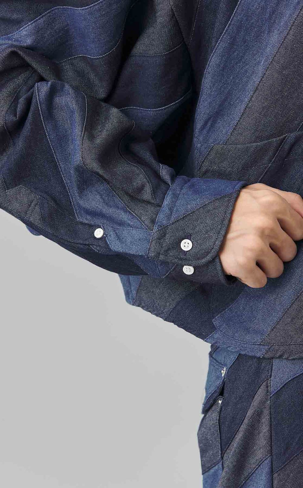 アーティザンパッチワークデニムシャツ