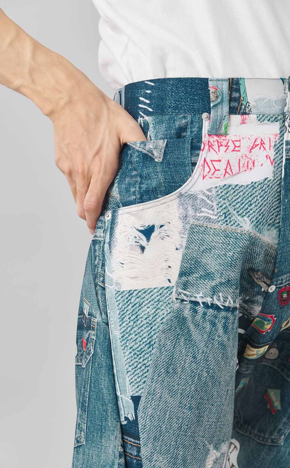 コラージュプリントパンツ