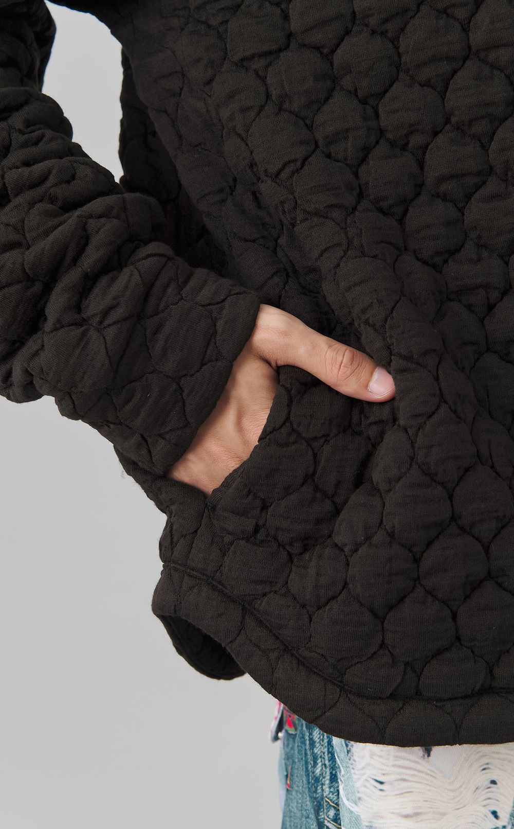 ソフトキルティングプルオーバー