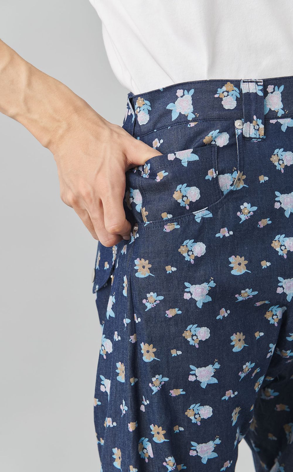 フラワープリントデニム