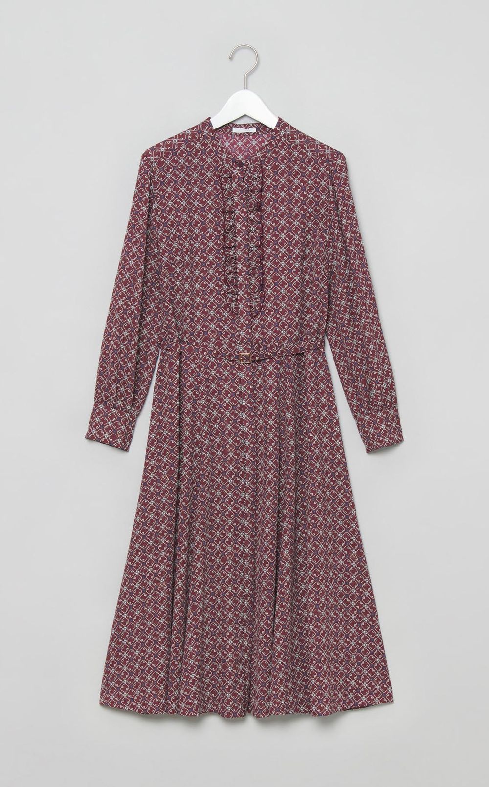 メダリオンプリントシャツワンピース