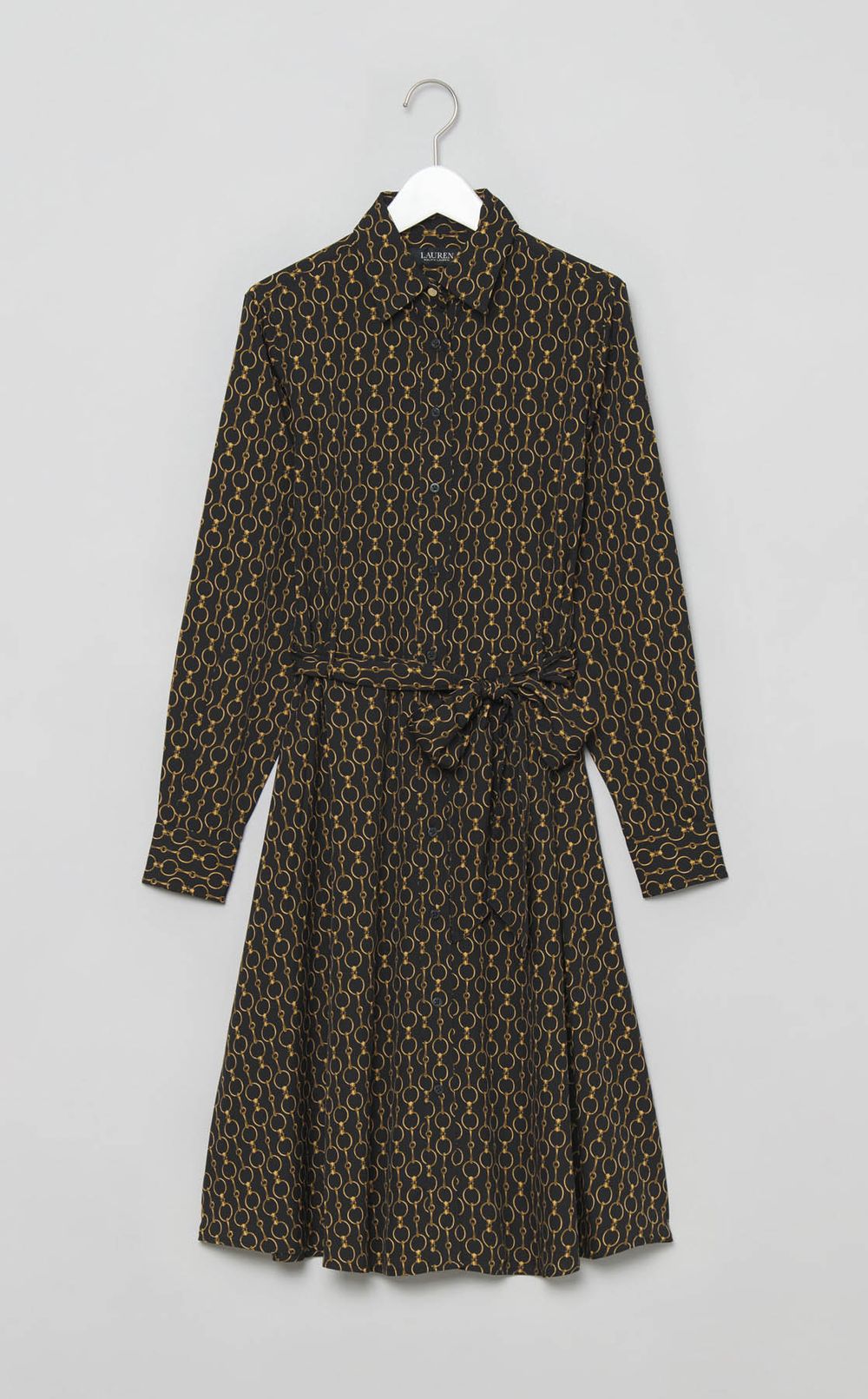 チェーンプリントジャージードレス