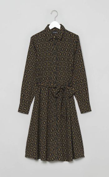 チェーンプリントジャージードレス