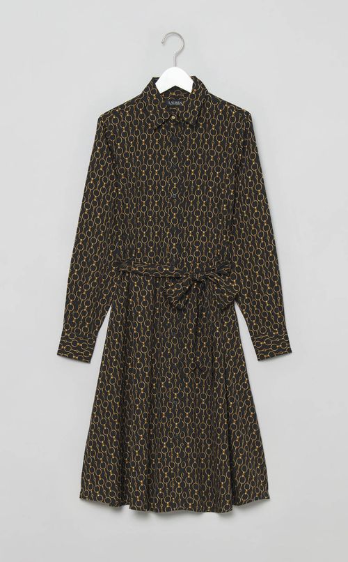 チェーンプリントジャージードレス