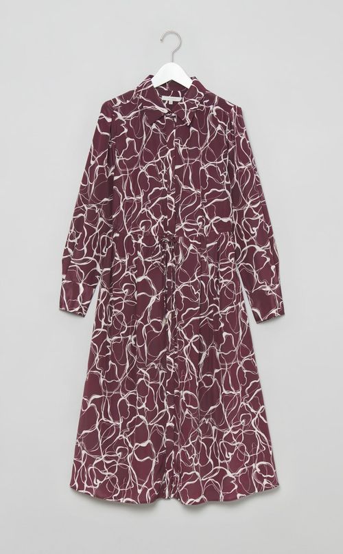 マーブルプリントシャツワンピース