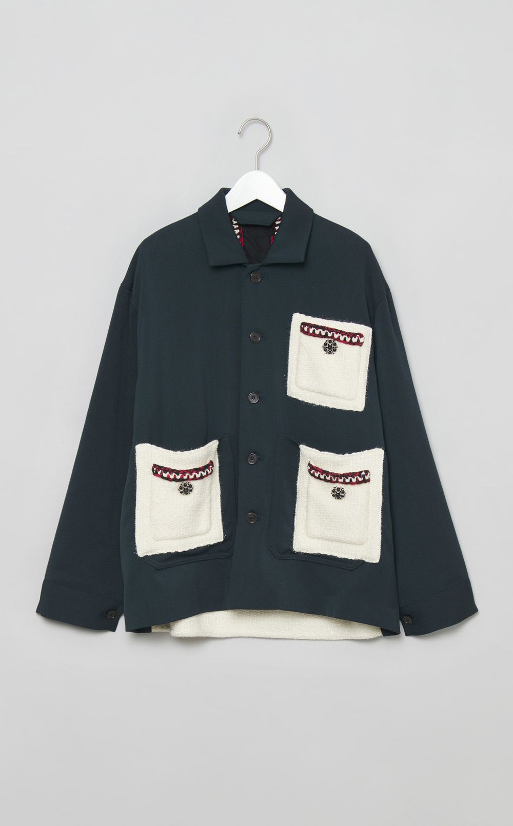 【reADdress】ツイードポケットシャツ