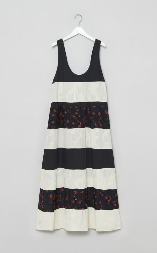 【reADdress】ノットストラップパッチワークワンピース